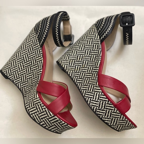 Just Fab Unique Wedge Ankle Sandal S 7.5 M - Picture 2 of 7